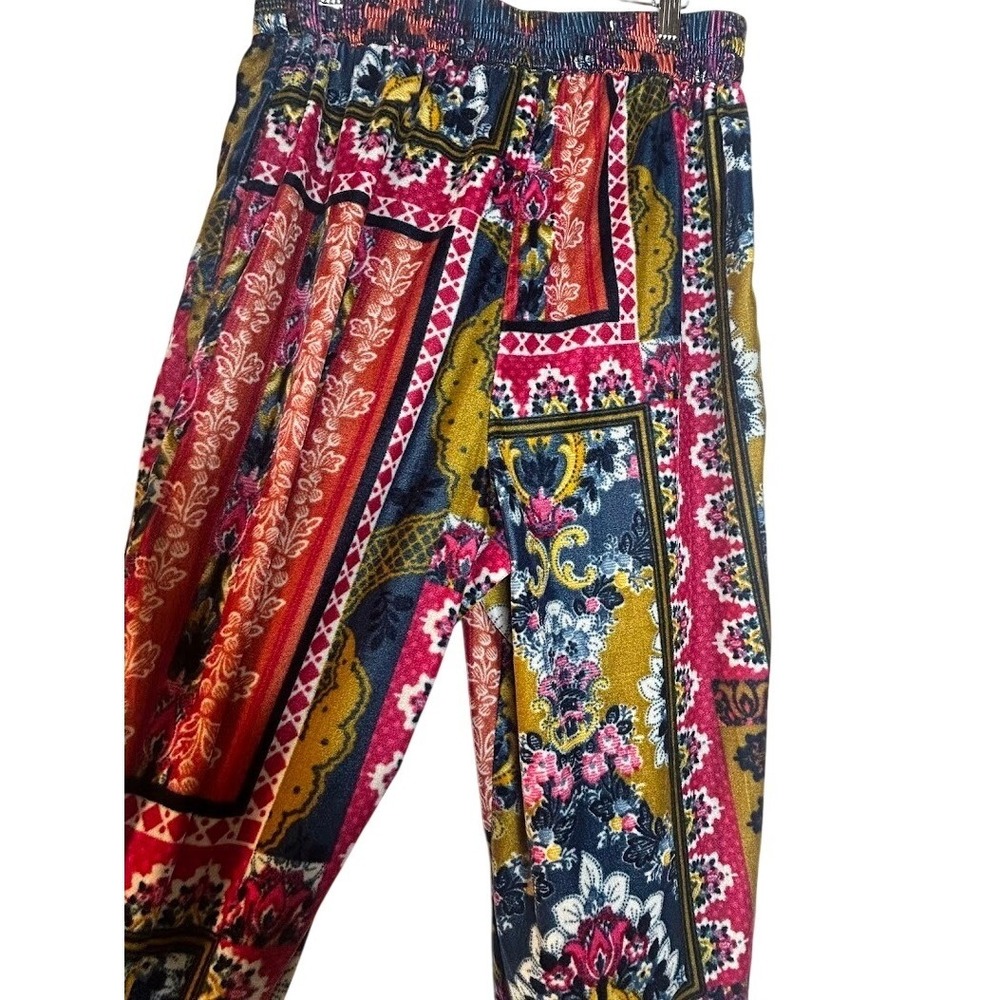 Anthropologie Zadie Velvet Joggers Multicolor Sleep Harem Tapestry Boho Small